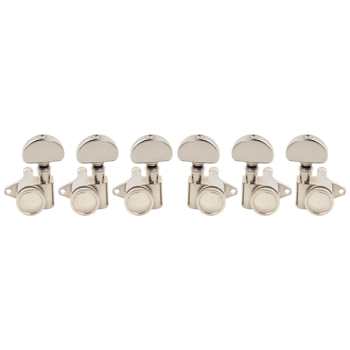 Mecanismos de afinação Locking R18K 3R3L, Relação 18:1, totalmente vedados, com cabeça de meia-lua para violão acústico e elétrico