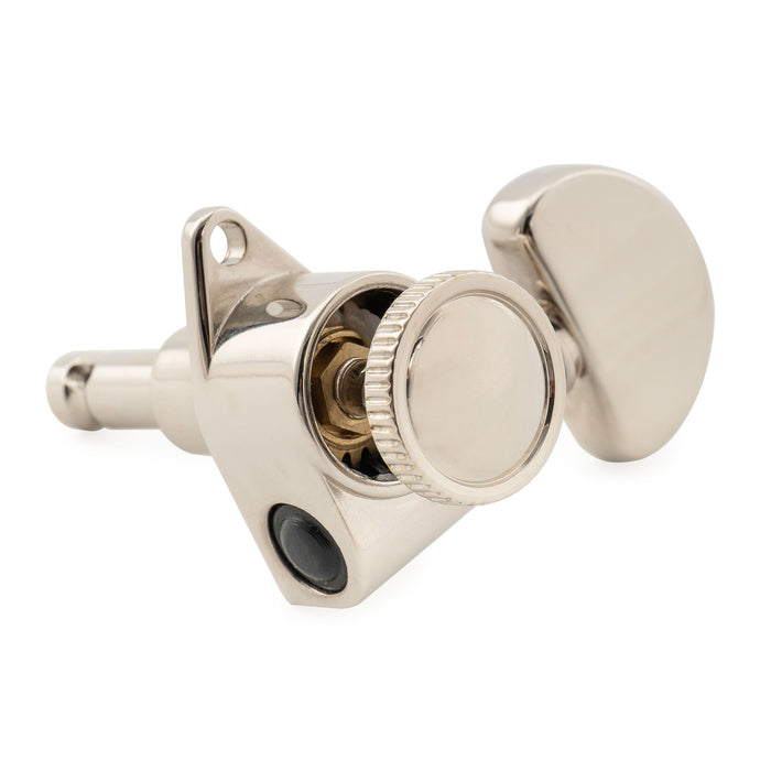 Musiclily Pro R18K un solo mecanismo con relación 18:1, bloqueo sellado completo, afinador de lado treble, tecla de afinación con botón de media luna para guitarra acústica y eléctrica