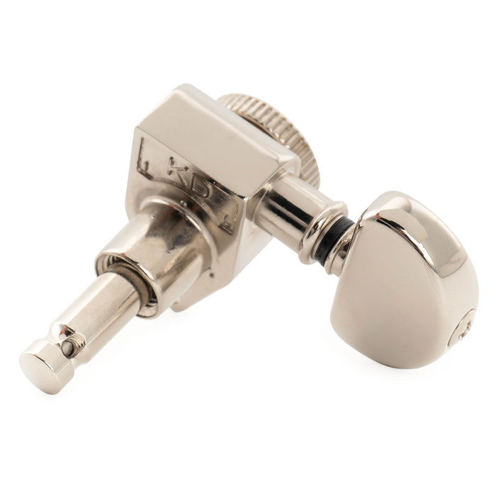 Musiclily Pro R18K un solo mecanismo con relación 18:1, bloqueo sellado completo, afinador de lado treble, tecla de afinación con botón de media luna para guitarra acústica y eléctrica