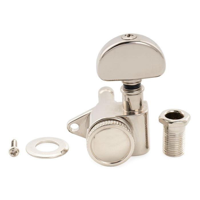 Musiclily Pro R18K Single 18:1 Ratio Full Sealed Locking Machine Head Treble Side Tuner Tuning Peg Key with Half Moon Button for Acoustic Electric Guitar