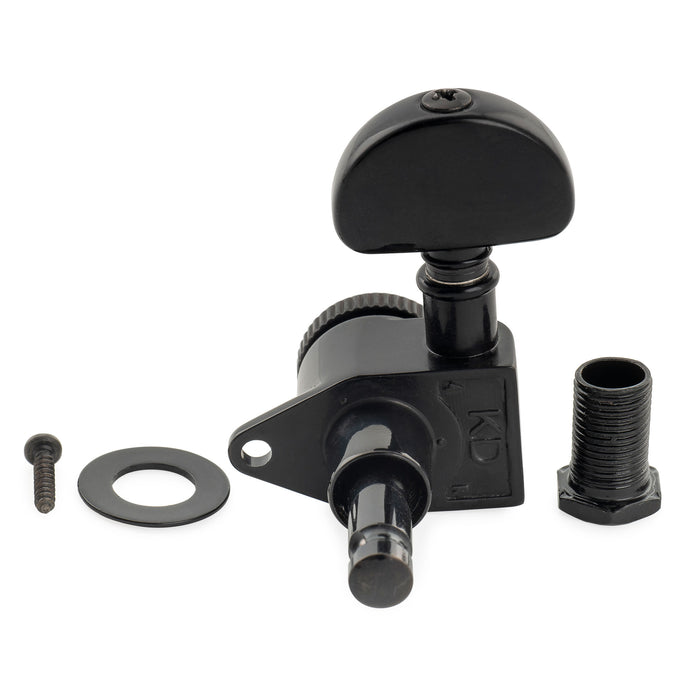 Musiclily Pro R18K Single 18:1 Ratio Full Sealed Locking Machine Head Bass Side Tuner Tuning Peg Key with Half Moon Button for Acoustic Electric Guitar