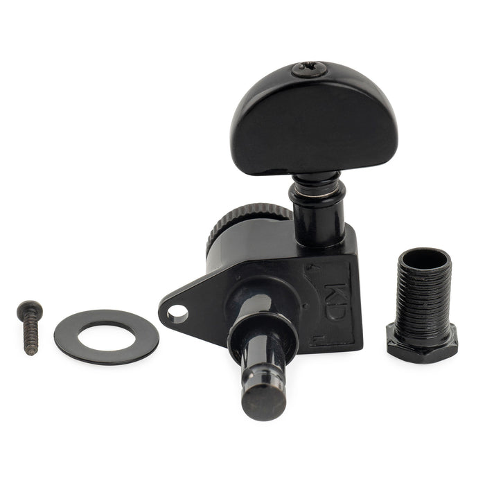 Musiclily Pro R18K Single 18:1 Ratio Full Sealed Locking Machine Head Bass Side Tuner Tuning Peg Key with Half Moon Button for Acoustic Electric Guitar