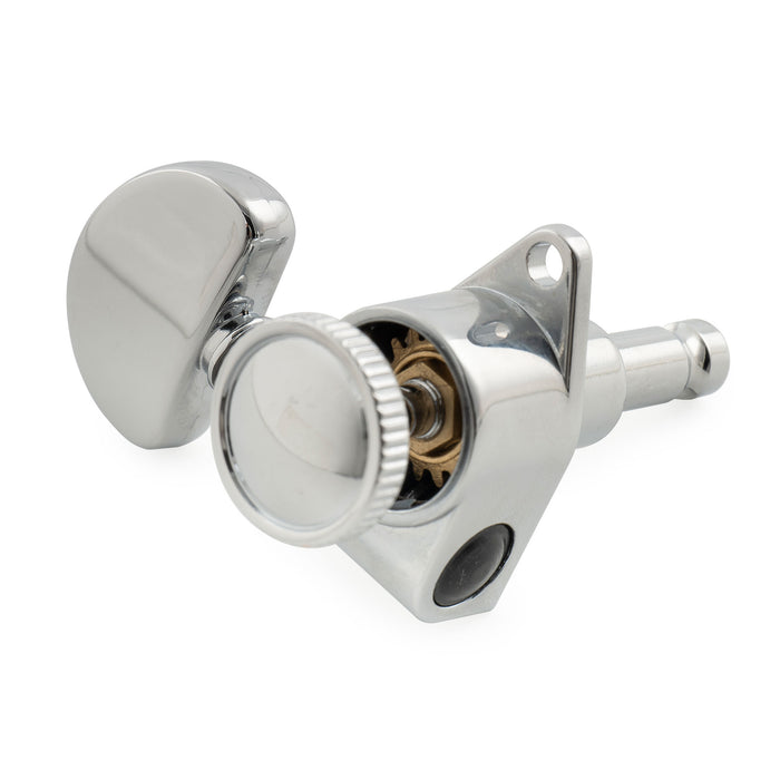 Musiclily Pro R18K Single 18:1 Ratio Full Sealed Locking Machine Head Bass Side Tuner Tuning Peg Key with Half Moon Button for Acoustic Electric Guitar