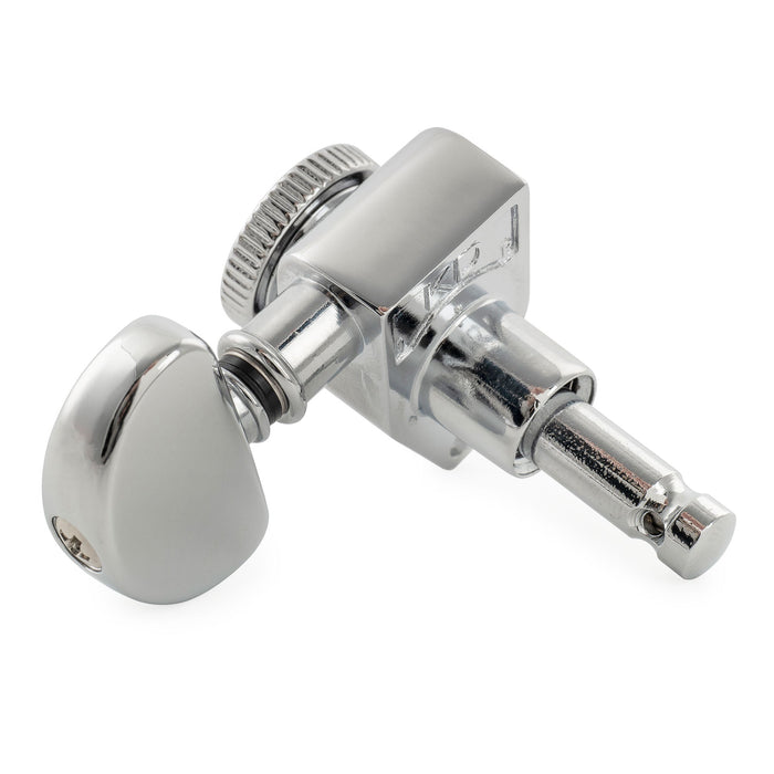 Musiclily Pro R18K Single 18:1 Ratio Full Sealed Locking Machine Head Bass Side Tuner Tuning Peg Key with Half Moon Button for Acoustic Electric Guitar