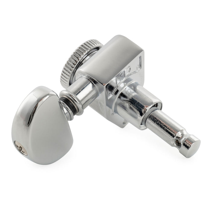 Musiclily Pro R18K Single 18:1 Ratio Full Sealed Locking Machine Head Bass Side Tuner Tuning Peg Key with Half Moon Button for Acoustic Electric Guitar