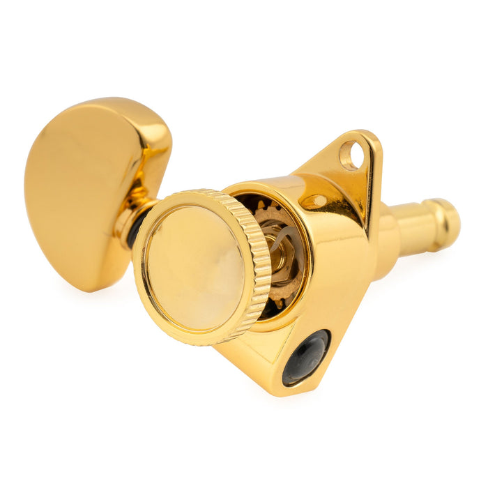 Musiclily Pro R18K Single 18:1 Ratio Full Sealed Locking Machine Head Bass Side Tuner Tuning Peg Key with Half Moon Button for Acoustic Electric Guitar