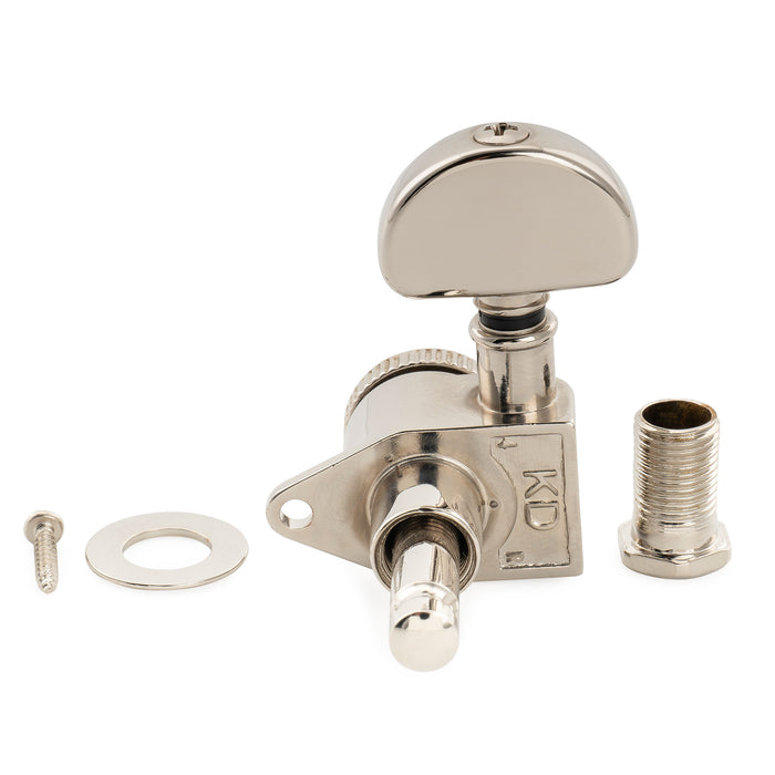 Musiclily Pro R18K Single 18:1 Ratio Full Sealed Locking Machine Head Bass Side Tuner Tuning Peg Key with Half Moon Button for Acoustic Electric Guitar