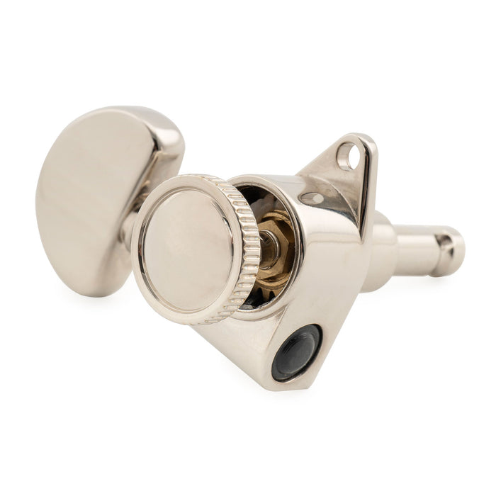 Musiclily Pro R18K Single 18:1 Ratio Full Sealed Locking Machine Head Bass Side Tuner Tuning Peg Key with Half Moon Button for Acoustic Electric Guitar