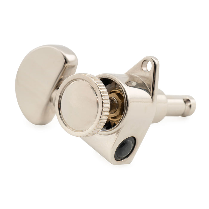 Musiclily Pro R18K Single 18:1 Ratio Full Sealed Locking Machine Head Bass Side Tuner Tuning Peg Key with Half Moon Button for Acoustic Electric Guitar