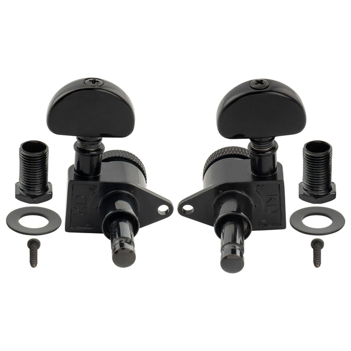 Musiclily Pro R18K 3R3L 18:1 Ratio Full Sealed Locking Machine Heads Tuners Tuning Pegs Keys with Half-Moon Button for Acoustic Electric Guitar