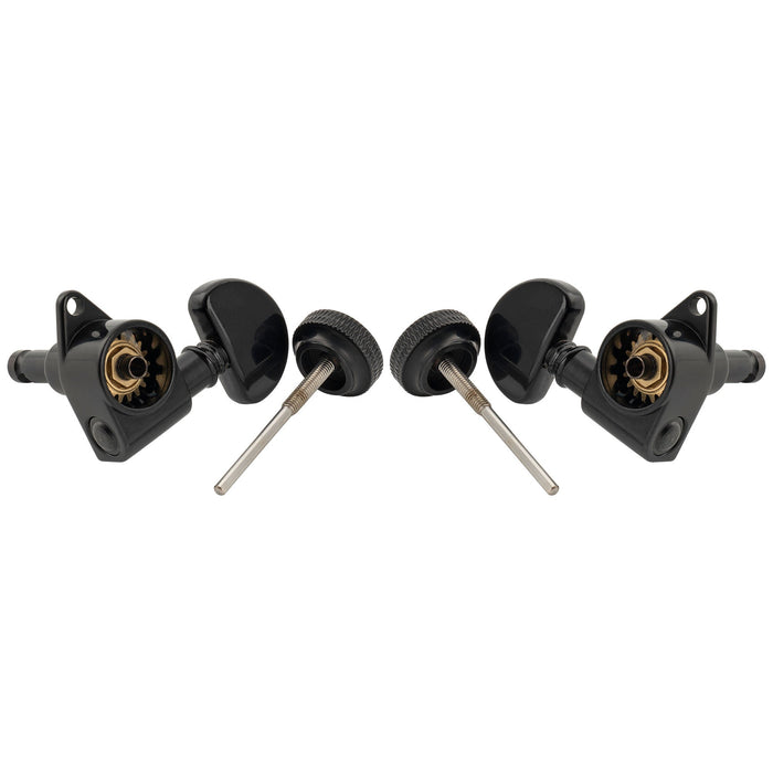 Musiclily Pro R18K 3R3L 18:1 Ratio Full Sealed Locking Machine Heads Tuners Tuning Pegs Keys with Half-Moon Button for Acoustic Electric Guitar