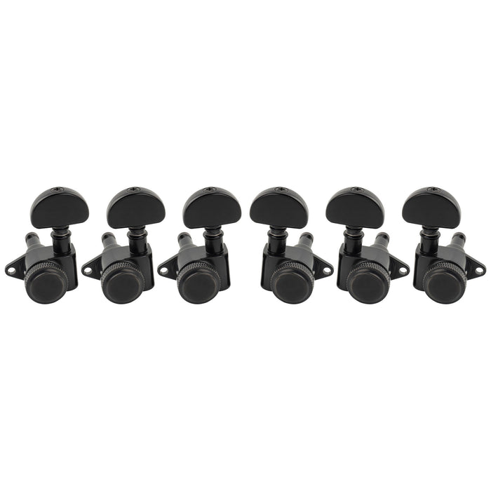 Musiclily Pro R18K 3R3L 18:1 Ratio Full Sealed Locking Machine Heads Tuners Tuning Pegs Keys with Half-Moon Button for Acoustic Electric Guitar