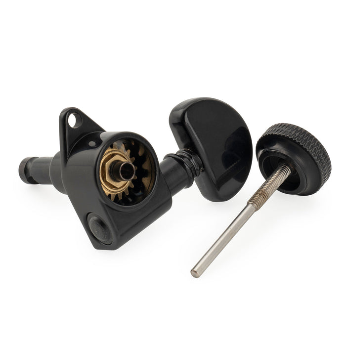 Musiclily Pro R18K Single 18:1 Ratio Full Sealed Locking Machine Head Treble Side Tuner Tuning Peg Key with Half-Moon Button for Acoustic Electric Guitar