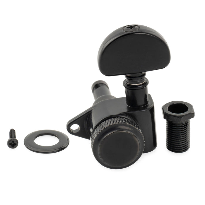 Musiclily Pro R18K Single 18:1 Ratio Full Sealed Locking Machine Head Treble Side Tuner Tuning Peg Key with Half-Moon Button for Acoustic Electric Guitar