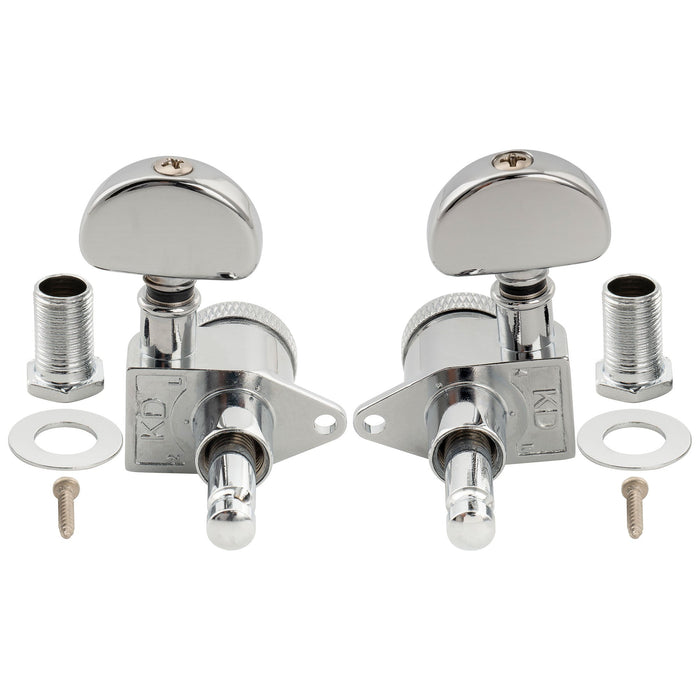 Musiclily Pro R18K 3R3L 18:1 Ratio Full Sealed Locking Machine Heads Tuners Tuning Pegs Keys with Half-Moon Button for Acoustic Electric Guitar