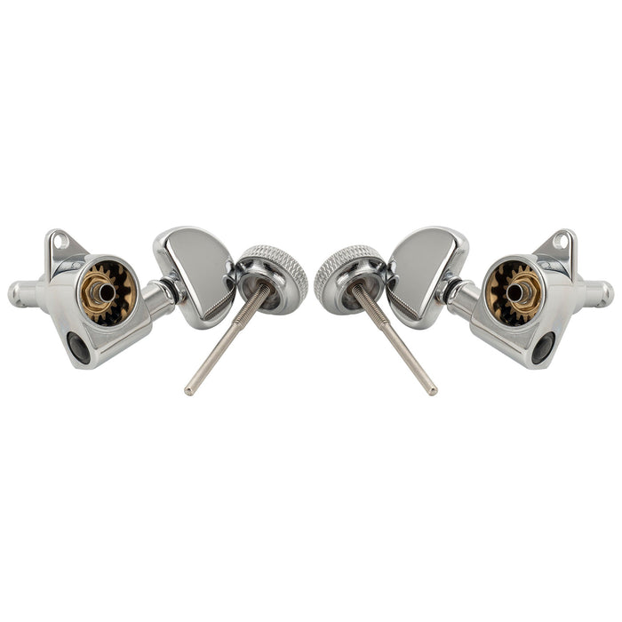 Musiclily Pro R18K 3R3L 18:1 Ratio Full Sealed Locking Machine Heads Tuners Tuning Pegs Keys with Half-Moon Button for Acoustic Electric Guitar