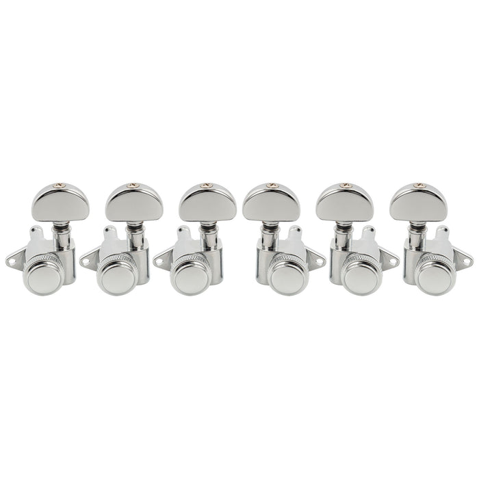 Musiclily Pro R18K 3R3L 18:1 Ratio Full Sealed Locking Machine Heads Tuners Tuning Pegs Keys with Half-Moon Button for Acoustic Electric Guitar