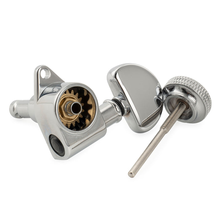 Musiclily Pro R18K Single 18:1 Ratio Full Sealed Locking Machine Head Treble Side Tuner Tuning Peg Key with Half-Moon Button for Acoustic Electric Guitar