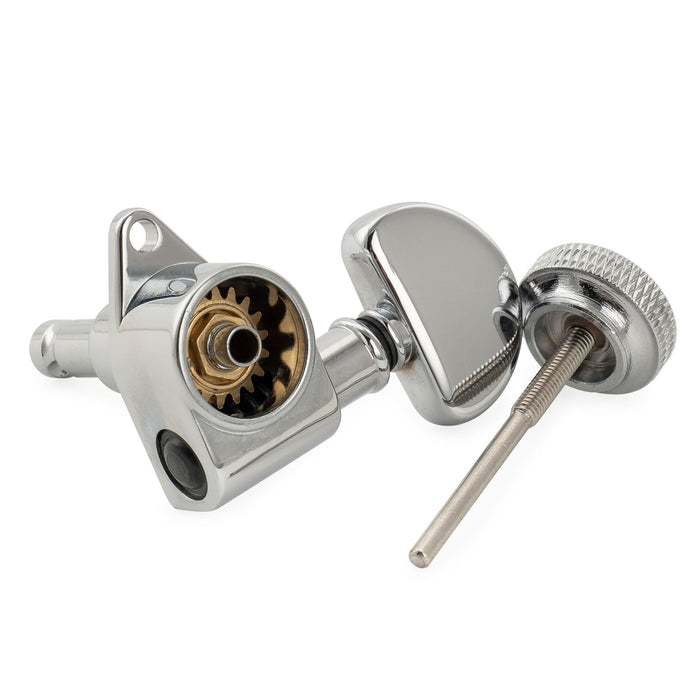 Musiclily Pro R18K Single 18:1 Ratio Full Sealed Locking Machine Head Treble Side Tuner Tuning Peg Key with Half-Moon Button for Acoustic Electric Guitar