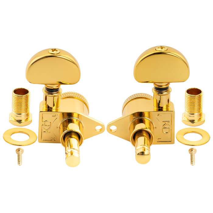 Musiclily Pro R18K 3R3L 18:1 Ratio Full Sealed Locking Machine Heads Tuners Tuning Pegs Keys with Half-Moon Button for Acoustic Electric Guitar