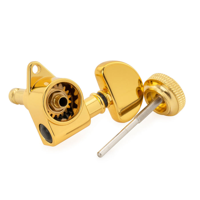 Musiclily Pro R18K Single 18:1 Ratio Full Sealed Locking Machine Head Treble Side Tuner Tuning Peg Key with Half-Moon Button for Acoustic Electric Guitar