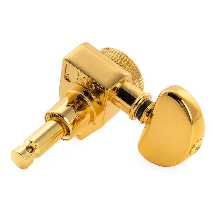 Musiclily Pro R18K Single 18:1 Ratio Full Sealed Locking Machine Head Treble Side Tuner Tuning Peg Key with Half-Moon Button for Acoustic Electric Guitar