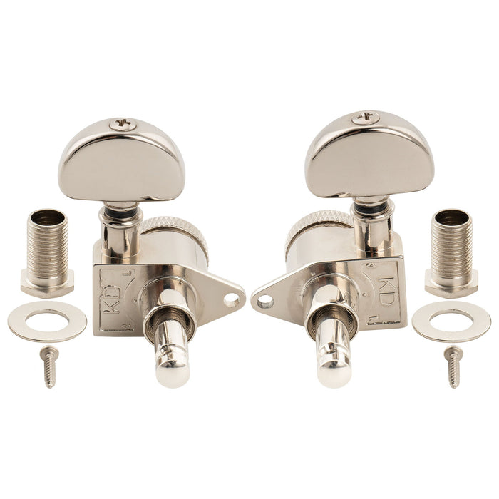 Musiclily Pro R18K 3R3L 18:1 Ratio Full Sealed Locking Machine Heads Tuners Tuning Pegs Keys with Half-Moon Button for Acoustic Electric Guitar