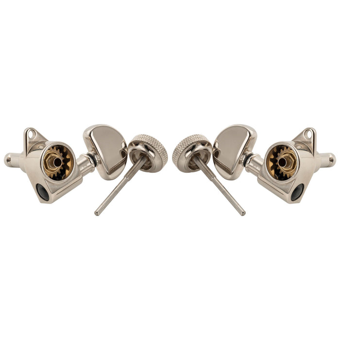 Musiclily Pro R18K 3R3L 18:1 Ratio Full Sealed Locking Machine Heads Tuners Tuning Pegs Keys with Half-Moon Button for Acoustic Electric Guitar