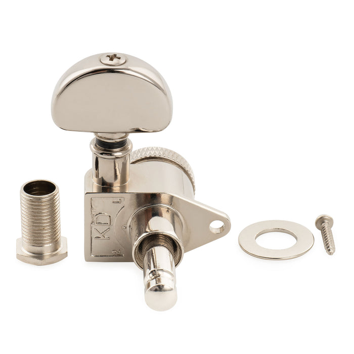 Musiclily Pro R18K Single 18:1 Ratio Full Sealed Locking Machine Head Treble Side Tuner Tuning Peg Key with Half-Moon Button for Acoustic Electric Guitar