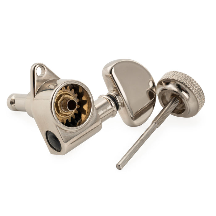 Musiclily Pro R18K Single 18:1 Ratio Full Sealed Locking Machine Head Treble Side Tuner Tuning Peg Key with Half-Moon Button for Acoustic Electric Guitar