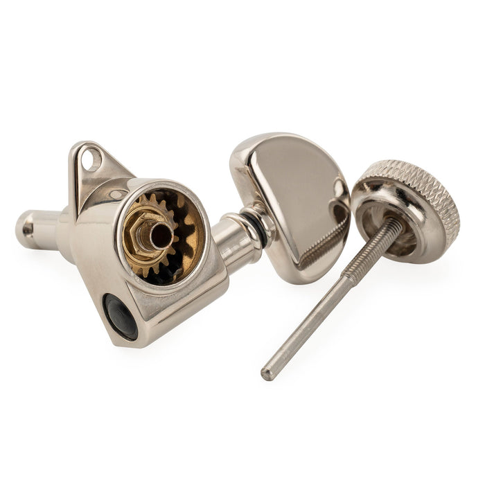 Musiclily Pro R18K Single 18:1 Ratio Full Sealed Locking Machine Head Treble Side Tuner Tuning Peg Key with Half-Moon Button for Acoustic Electric Guitar