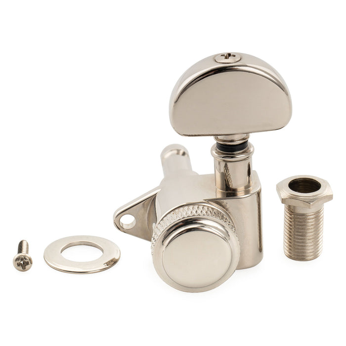 Musiclily Pro R18K Single 18:1 Ratio Full Sealed Locking Machine Head Treble Side Tuner Tuning Peg Key with Half-Moon Button for Acoustic Electric Guitar