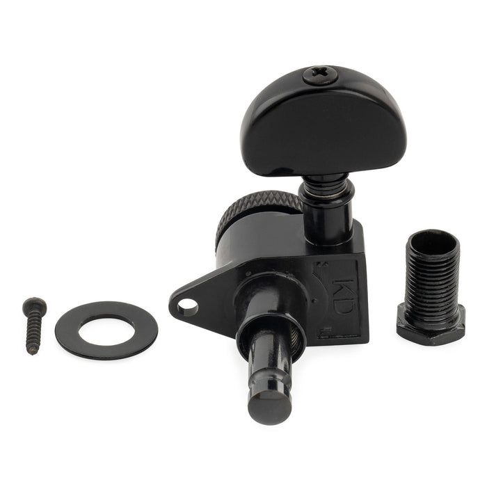 Musiclily Pro R18K Single 18:1 Ratio Full Sealed Locking Machine Head Bass Side Tuner Tuning Peg Key with Half-Moon Button for Acoustic Electric Guitar