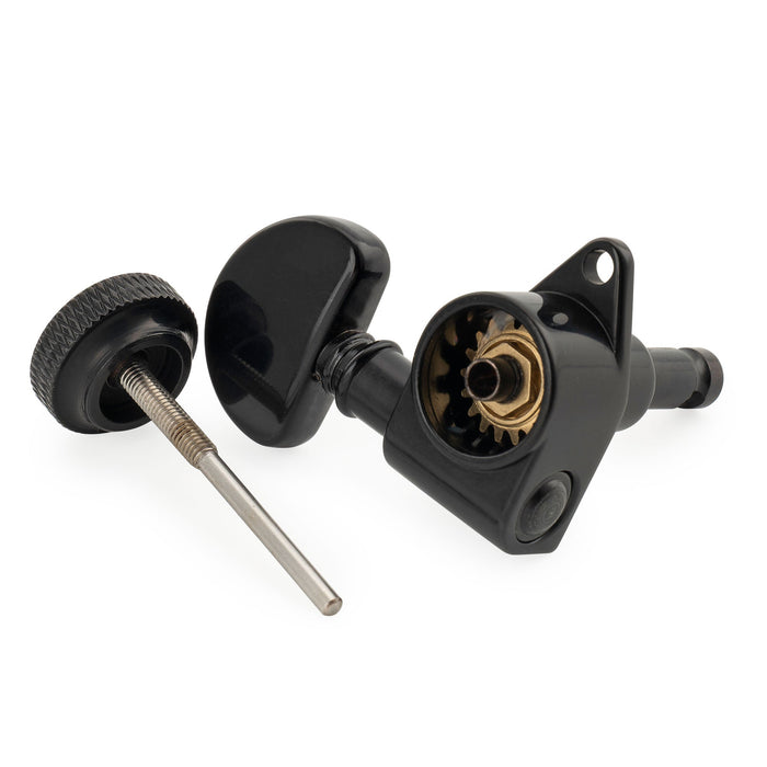 Musiclily Pro R18K Single 18:1 Ratio Full Sealed Locking Machine Head Bass Side Tuner Tuning Peg Key with Half-Moon Button for Acoustic Electric Guitar