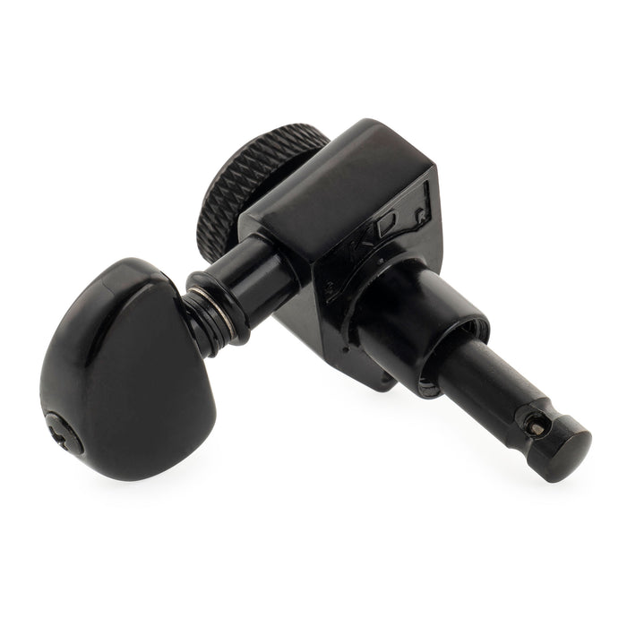 Musiclily Pro R18K Single 18:1 Ratio Full Sealed Locking Machine Head Bass Side Tuner Tuning Peg Key with Half-Moon Button for Acoustic Electric Guitar
