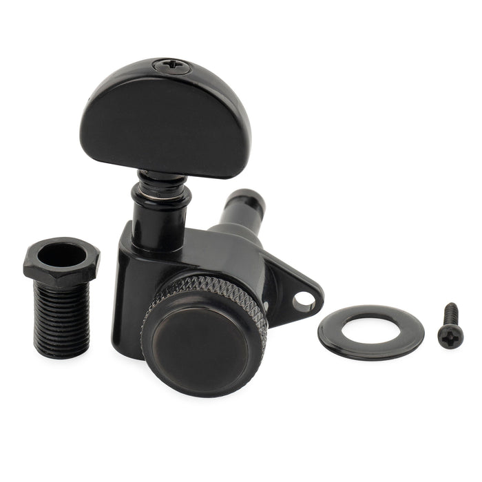 Musiclily Pro R18K Single 18:1 Ratio Full Sealed Locking Machine Head Bass Side Tuner Tuning Peg Key with Half-Moon Button for Acoustic Electric Guitar