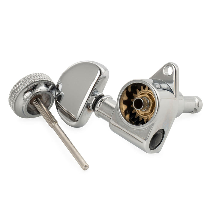 Musiclily Pro R18K Single 18:1 Ratio Full Sealed Locking Machine Head Bass Side Tuner Tuning Peg Key with Half-Moon Button for Acoustic Electric Guitar