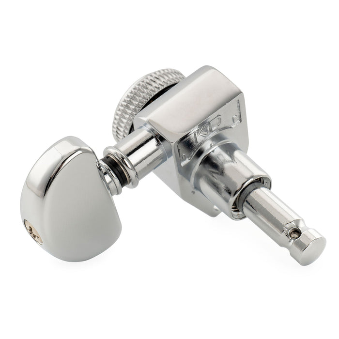 Musiclily Pro R18K Single 18:1 Ratio Full Sealed Locking Machine Head Bass Side Tuner Tuning Peg Key with Half-Moon Button for Acoustic Electric Guitar