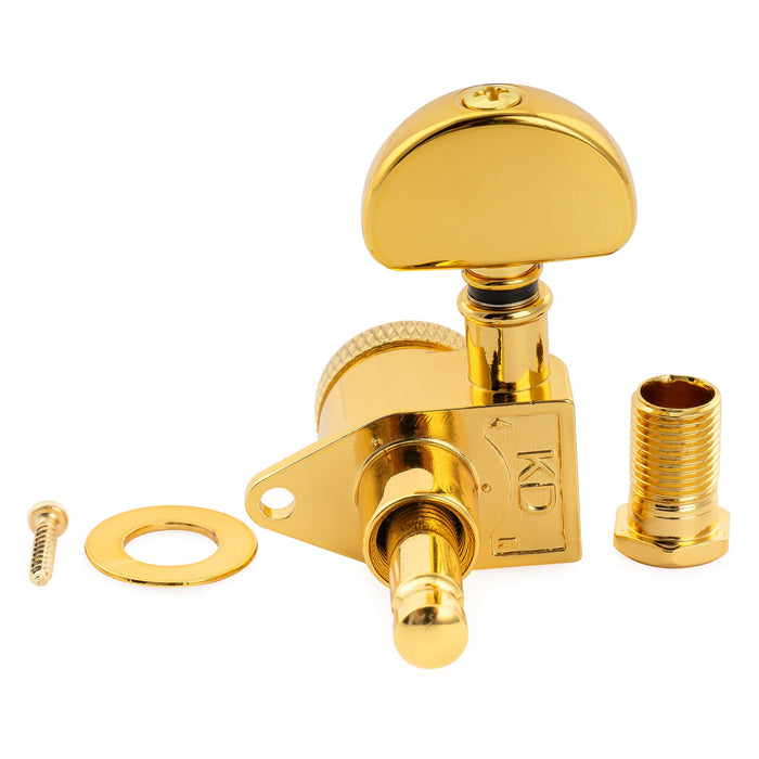 Musiclily Pro R18K Single 18:1 Ratio Full Sealed Locking Machine Head Bass Side Tuner Tuning Peg Key with Half-Moon Button for Acoustic Electric Guitar