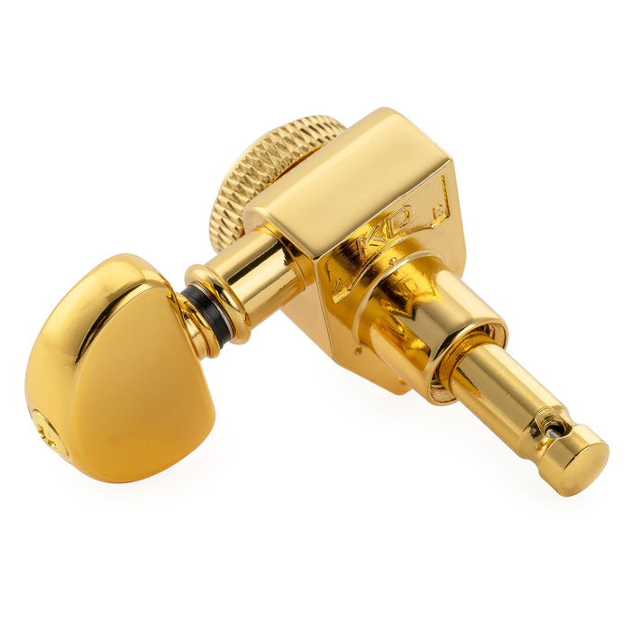 Musiclily Pro R18K Single 18:1 Ratio Full Sealed Locking Machine Head Bass Side Tuner Tuning Peg Key with Half-Moon Button for Acoustic Electric Guitar