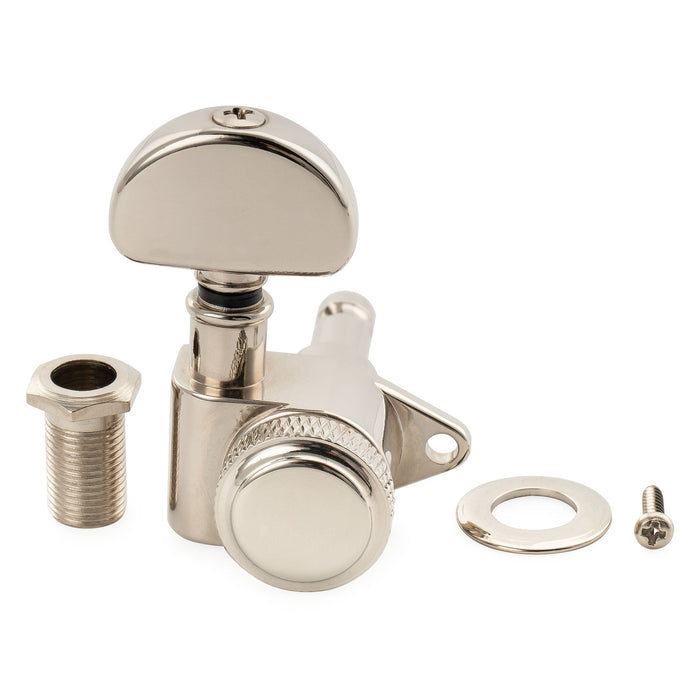 Musiclily Pro R18K Single 18:1 Ratio Full Sealed Locking Machine Head Bass Side Tuner Tuning Peg Key with Half-Moon Button for Acoustic Electric Guitar