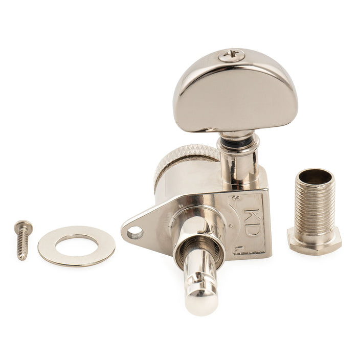 Musiclily Pro R18K Single 18:1 Ratio Full Sealed Locking Machine Head Bass Side Tuner Tuning Peg Key with Half-Moon Button for Acoustic Electric Guitar