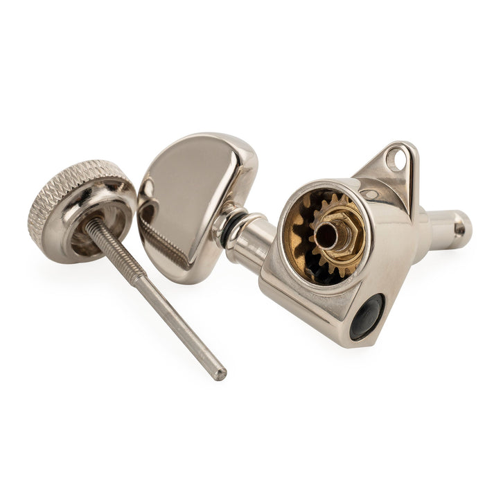 Musiclily Pro R18K Single 18:1 Ratio Full Sealed Locking Machine Head Bass Side Tuner Tuning Peg Key with Half-Moon Button for Acoustic Electric Guitar