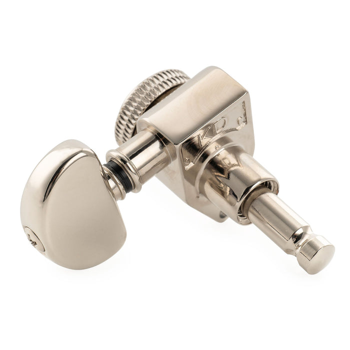 Musiclily Pro R18K Single 18:1 Ratio Full Sealed Locking Machine Head Bass Side Tuner Tuning Peg Key with Half-Moon Button for Acoustic Electric Guitar