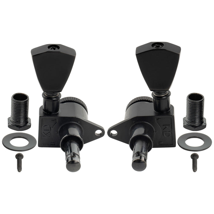 Musiclily Pro R18K 3R3L 18:1 Ratio Full Sealed Locking Machine Heads Tuners Tuning Pegs Keys with Keystone Button for Acoustic Electric Guitar