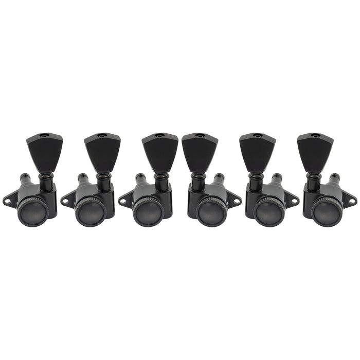 Musiclily Pro R18K 3R3L 18:1 Ratio Full Sealed Locking Machine Heads Tuners Tuning Pegs Keys with Keystone Button for Acoustic Electric Guitar