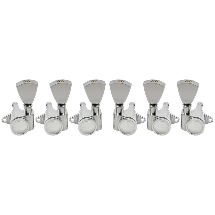 Musiclily Pro R18K 3R3L 18:1 Ratio Full Sealed Locking Machine Heads Tuners Tuning Pegs Keys with Keystone Button for Acoustic Electric Guitar