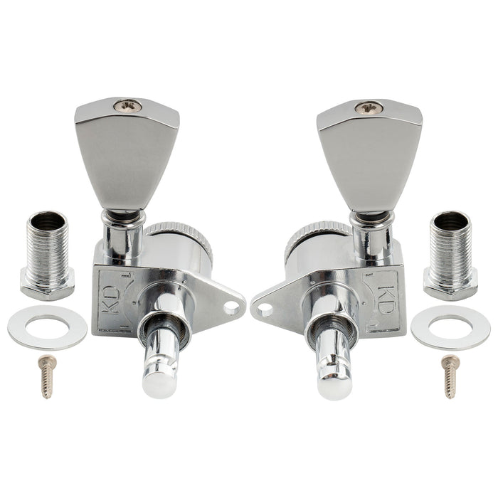 Musiclily Pro R18K 3R3L 18:1 Ratio Full Sealed Locking Machine Heads Tuners Tuning Pegs Keys with Keystone Button for Acoustic Electric Guitar