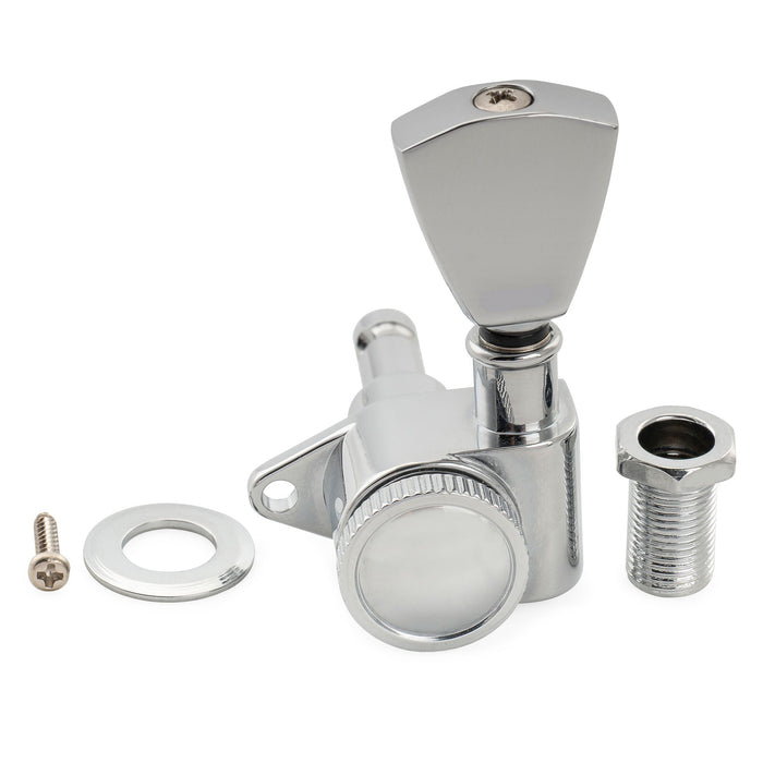 Musiclily Pro R18K Single 18:1 Ratio Full Sealed Locking Machine Head Treble Side Tuner Tuning Peg Key with Keystone Button for Acoustic Electric Guitar