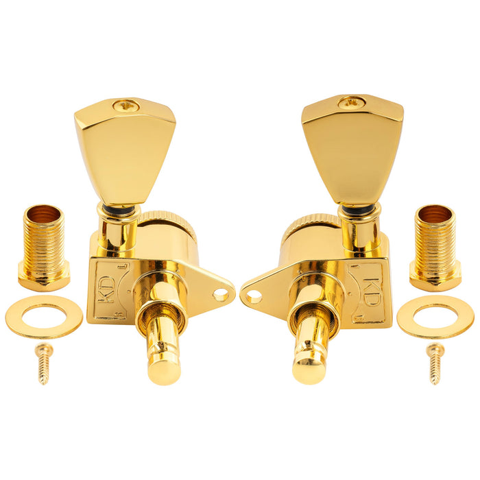 Musiclily Pro R18K 3R3L 18:1 Ratio Full Sealed Locking Machine Heads Tuners Tuning Pegs Keys with Keystone Button for Acoustic Electric Guitar